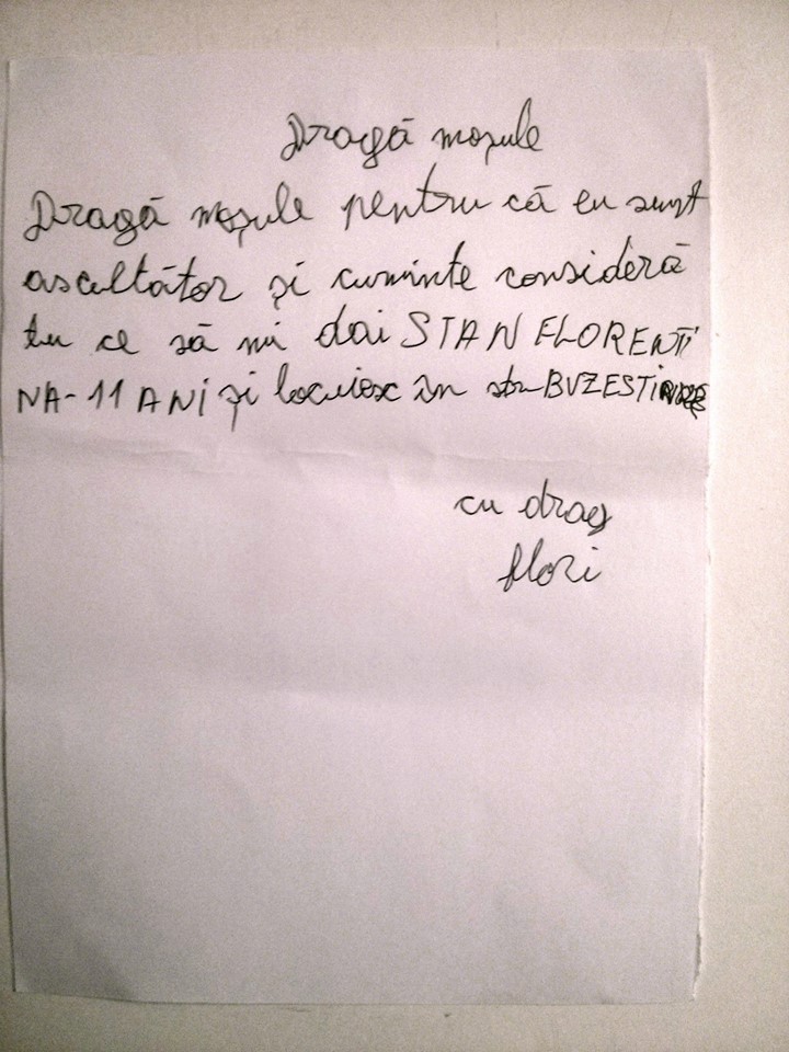 Scrisoare Mos Craciun Stan Florentin - 4 ani