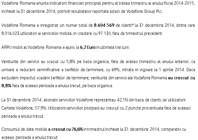 rezultate  financiare vodafone 1