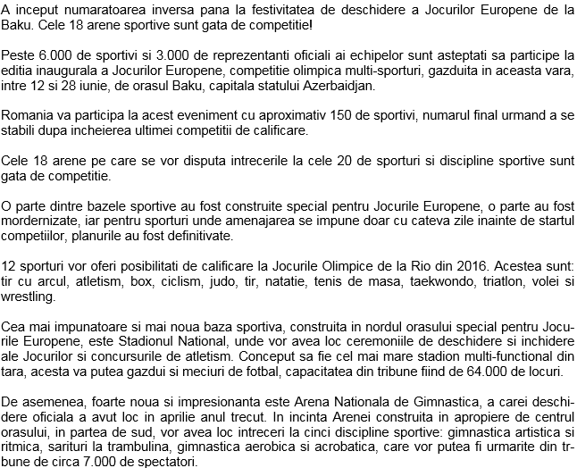 jocuri europene baku 1